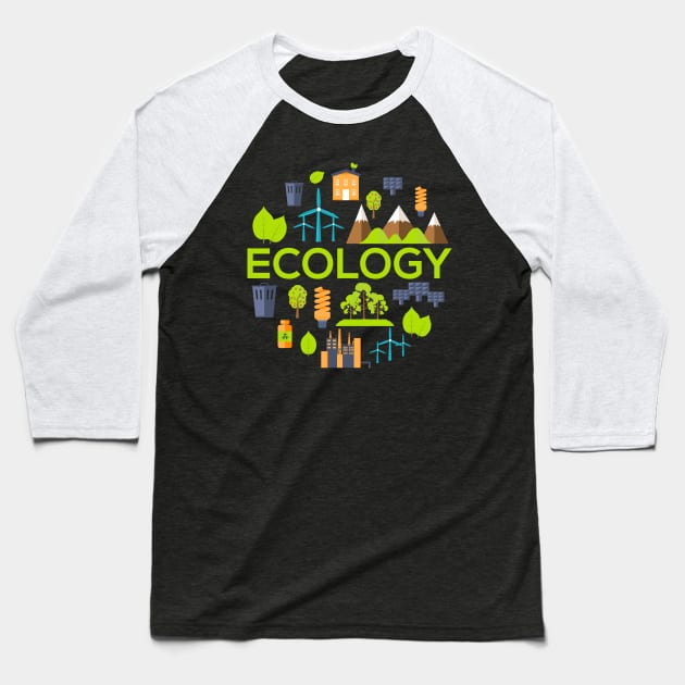 ecology concept Baseball T-Shirt by Mako Design 